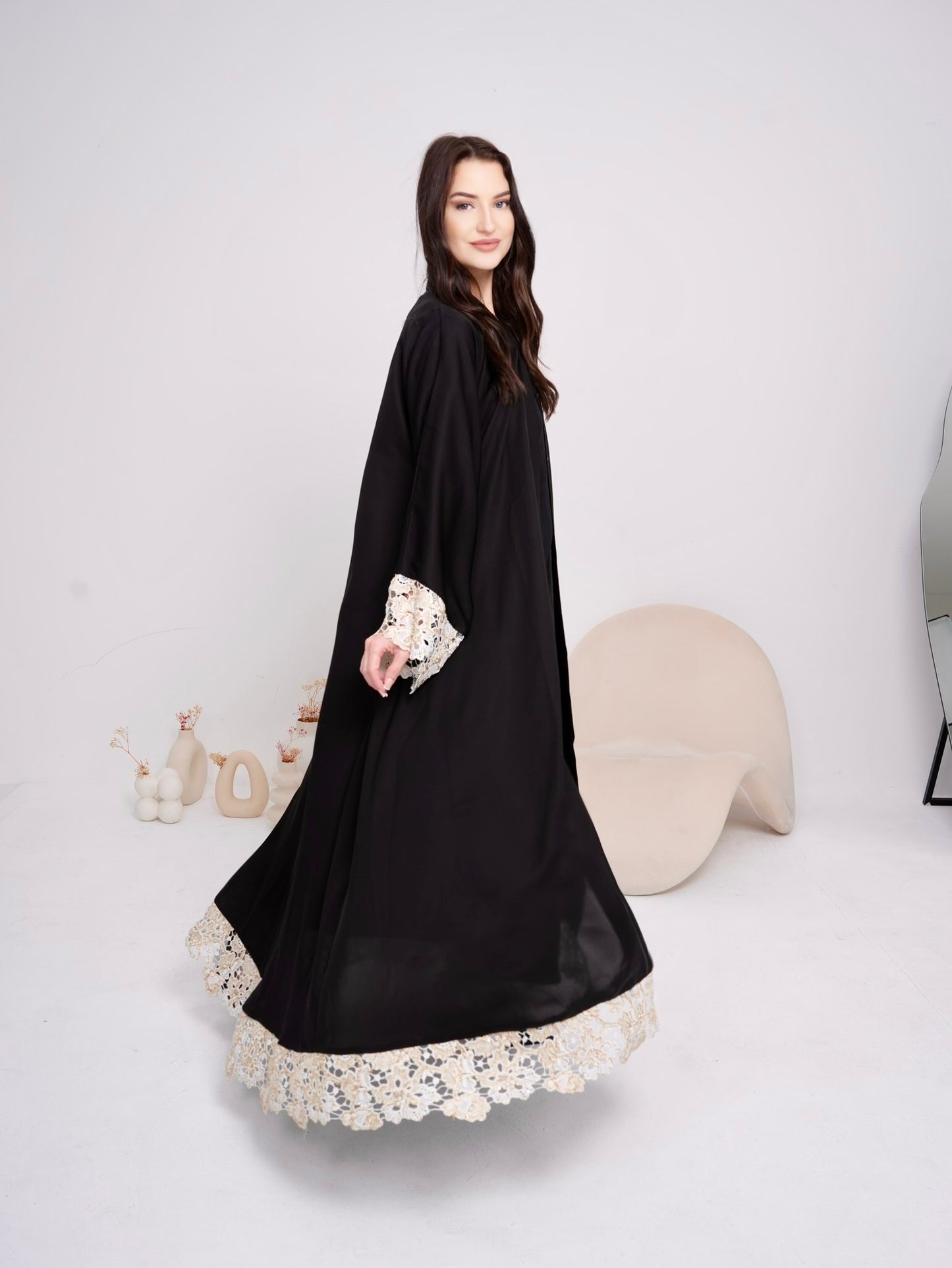 Amira's alluring lace abaya