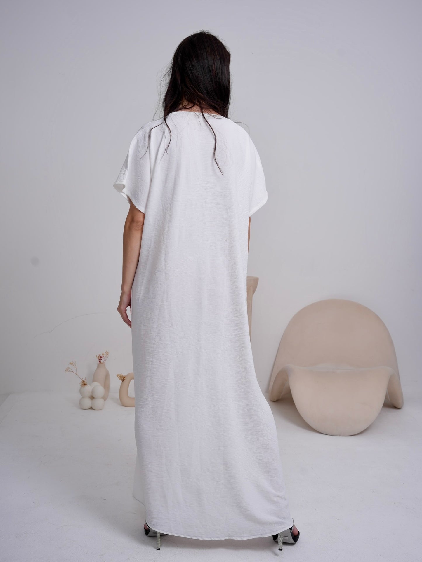 Under abaya dress white